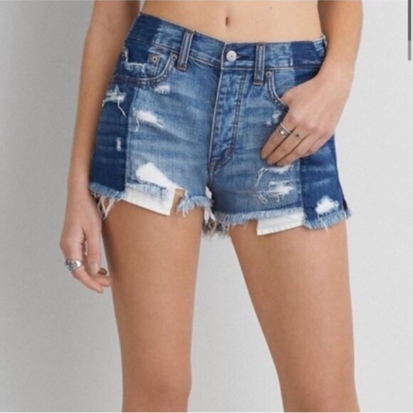 American Eagle Vintage Hi Rise Festival Shorts Two Toned Size 2 - Picture 1 of 13